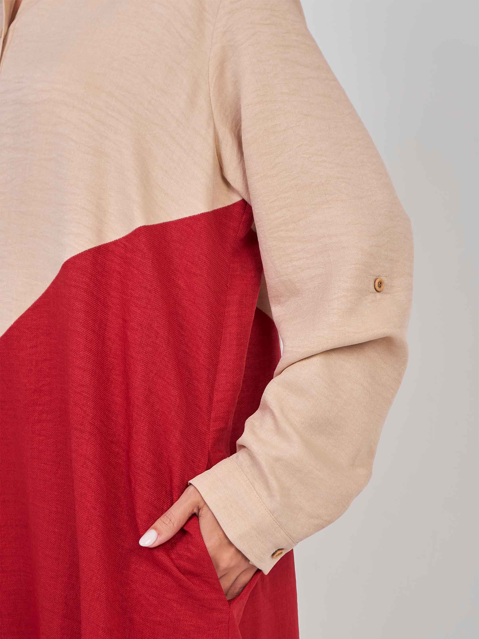 Beige/Red