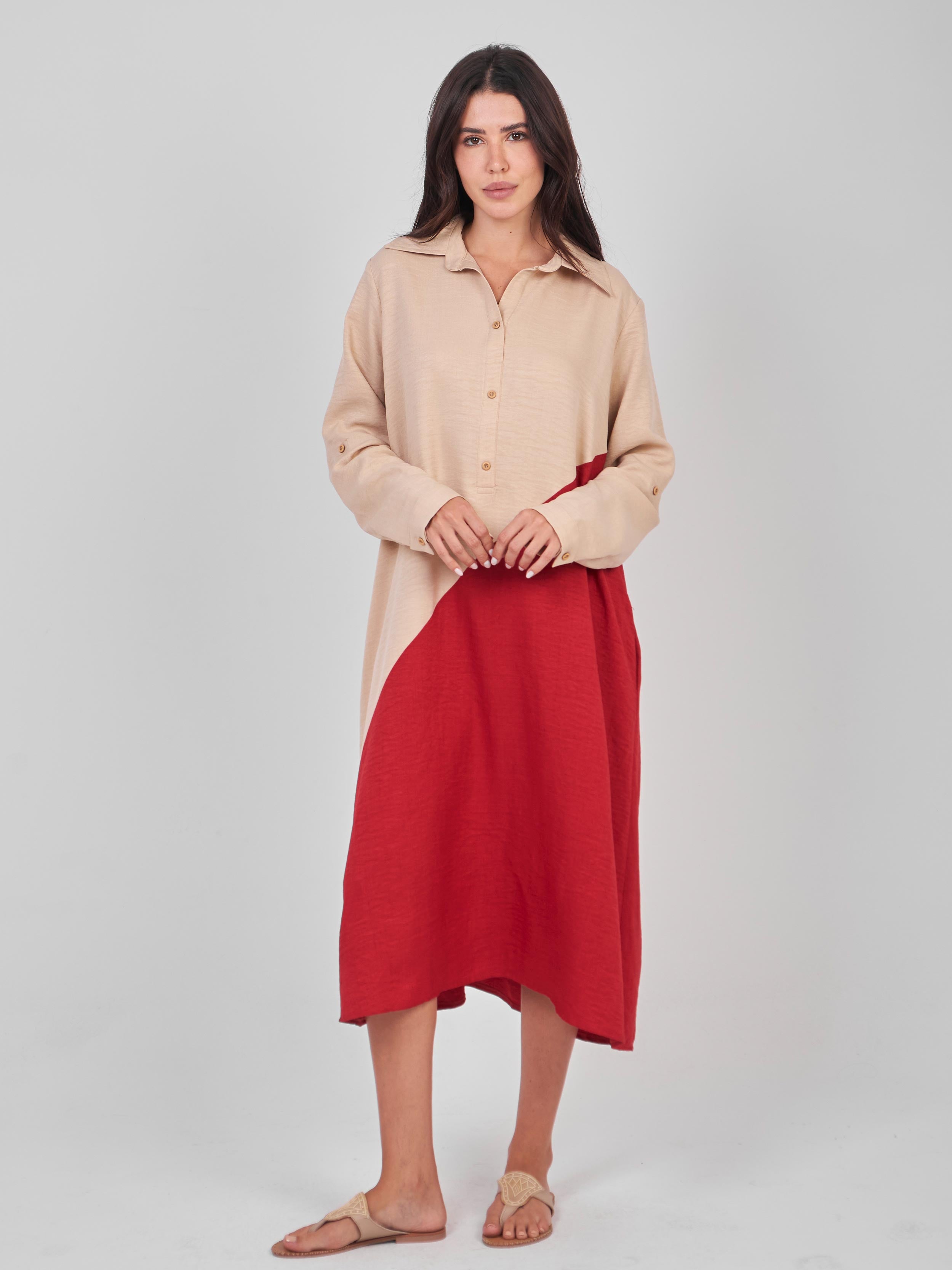 Beige/Red