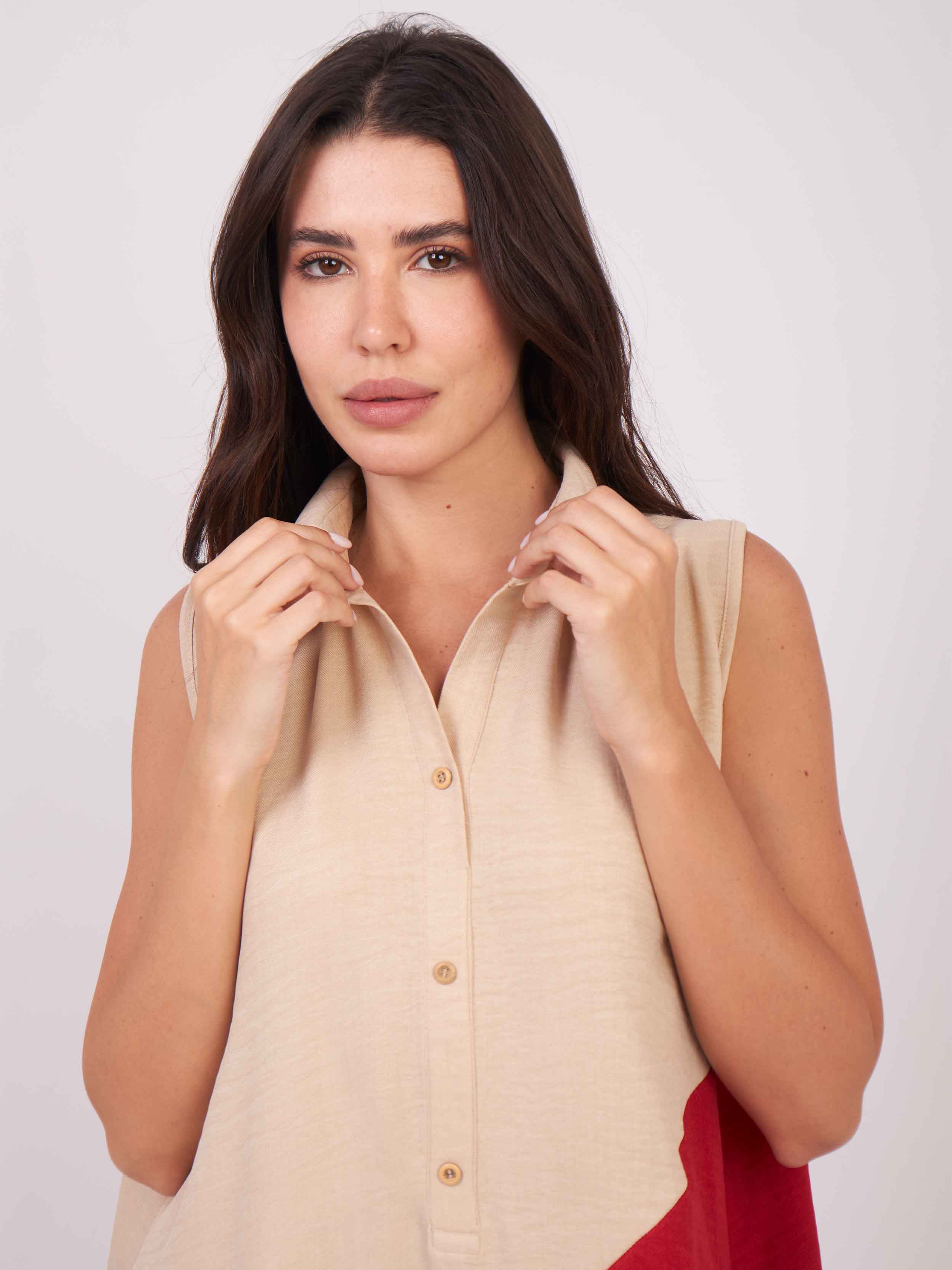 Beige/Red
