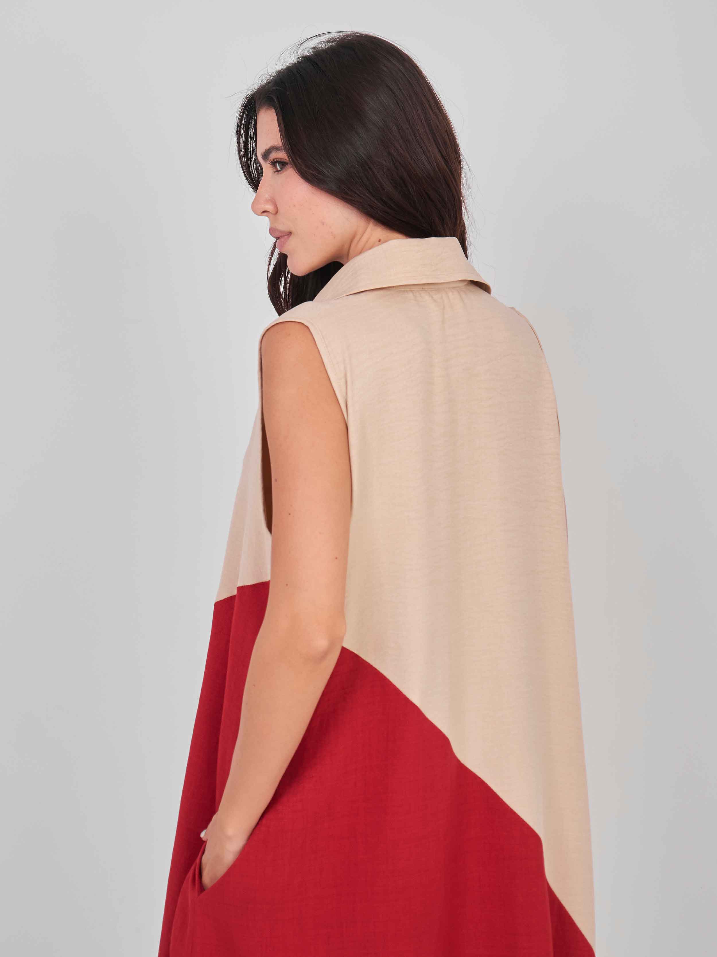 Beige/Red